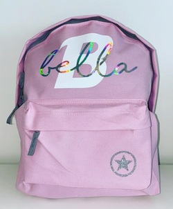 Custom YOUR NAME - Back Pack - Light Pink