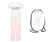Custom Starr Pyjamas and Bag in Pink and White  