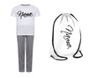 Custom Starr Pyjamas and Bag in Grey and White  