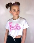 Disco Barbie Cropped T-Shirt in White