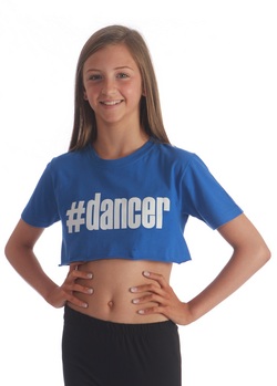 Adults Blue Hashtag Dancer cropped Tee 