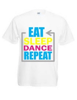 Eat Sleep Dance Repeat full T-Shirt in white