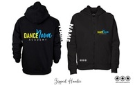 Dance Nova - Blue Logo - Zipped Hoodie