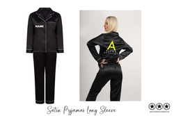 Alpha Academy - Satin Long Sleeved Pyjamas - Black