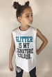 Glitter is my Signature colour Sleeveless T-Shirt - White